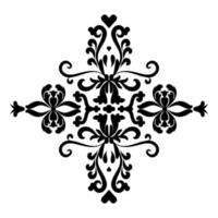 Vintage oriental vector damask pattern. Black and white. For stencil Tattoo marquetry laser cutting and prints.