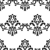Seamless sample damask pattern.Reusable floral painting stencils. For the design of wall, venetian pattern,textile, wrapping or scrapbooking. Digital graphics. Black and white. venetian pattern