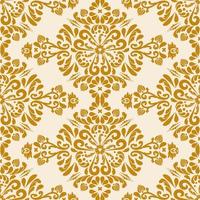 Gold damask ornament seamless pattern. Rich pattern oriental background. Gold, beige. Decorative texture. Mehndi patterns. For fabric, wallpaper, venetian pattern,textile, packaging. vector