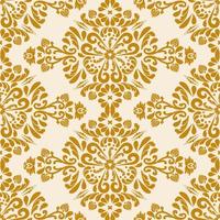 patrón sin costuras de adorno de damasco dorado. rico patrón de fondo oriental. dorado, beige. textura decorativa. patrones mehndi. para tela, papel pintado, patrón veneciano, textil, embalaje. vector