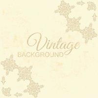 Vector vintage grunge background with gold ornaments with space for text. Shabby pattern with damask pattern elements. Grunge and gold background. Vector illustration.
