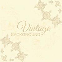 Vector vintage grunge background with gold ornaments with space for text. Shabby pattern with damask pattern elements. Grunge and gold background. Vector illustration.