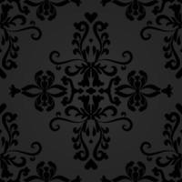 patrón de vector transparente de damasco negro lineal. para tela, papel pintado, patrón veneciano, textil, embalaje.