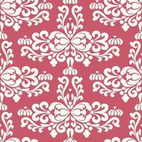 White damask ornament on pink background seamless pattern. Islamic ornament decorative texture. Pink, white color. Islamic ornament decorative texture. For fabric, wallpaper, packaging. vector