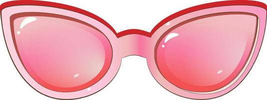 Pink trendy sunglasses icon in cartoon style isolated on white background. Stock vector illustration.
