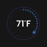 Thermostat regulator. Climate control knob with progress bar. Temperature dashboard UI. Vector illustration.
