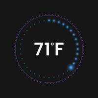 Thermostat regulator. Climate control knob with progress bar. Temperature dashboard UI. Vector illustration.