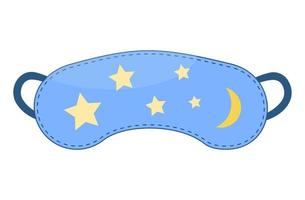 Sleep mask in flat style. Sleeping eye protection wear accessory, for relax in traveling. vector