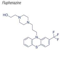 Vector Skeletal formula of Fluphenazine. Drug chemical molecule.