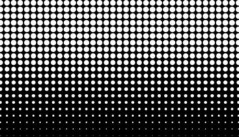 Retro halftone gradient from dots. Monochrome white and black halftone background with circles. Vector illustration.
