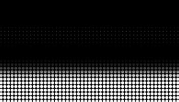 Retro halftone gradient from dots. Monochrome white and black halftone background with circles. Vector illustration.