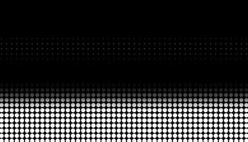 Retro halftone gradient from dots. Monochrome white and black halftone background with circles. Vector illustration.