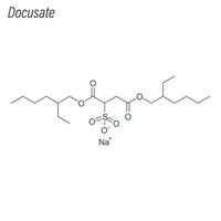 fórmula esquelética vectorial de docusato. molécula química del fármaco. vector