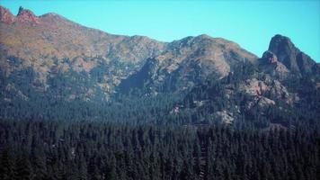 majestuosas montañas con bosque en primer plano en canadá foto