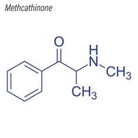 fórmula esquelética vectorial de metcatinona. molécula química de drogas vector