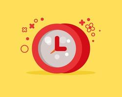 reloj rojo estilo de vector de dibujos animados para su diseño.