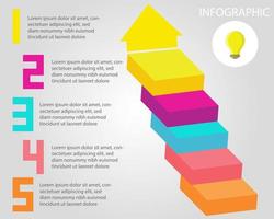 infografía 5 pasos o línea de tiempo para el diseño de su negocio. vector