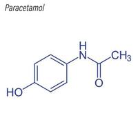 Vector Skeletal formula of Paracetamol. Drug chemical molecule.