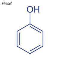 Vector Skeletal formula of Phenol. Antimicrobial chemical molecu