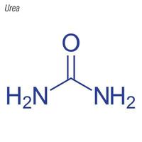 fórmula esquelética vectorial de urea. molécula química del fármaco. vector