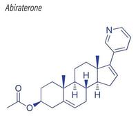 fórmula esquelética vectorial de abiraterona. molécula química del fármaco. vector