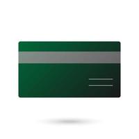 Green credit card icon. Vector illustration.