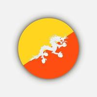 Country Bhutan. Bhutan flag. Vector illustration.