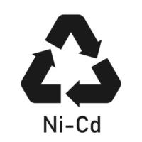 Battery recycle ni-cd, vector illustration, sign.