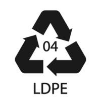 LDPE 04 recycling code symbol. Plastic recycling vector low density polyethylene sign.