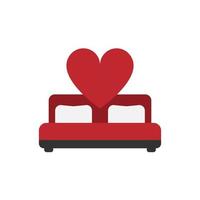 Love bed with heart icon vector illustration.