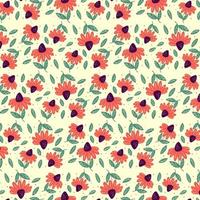 Minimalist Flowers Seamless Pattern vector