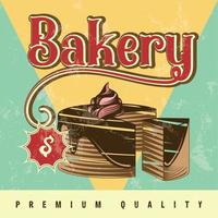 Pastry color vintage bakery shop illustration cake dessert Vector