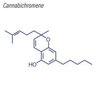 fórmula esquelética vectorial de cannabicromeno. molécula química de drogas vector
