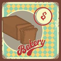 vector de pan de rebanada de ilustración de tienda de panadería vintage