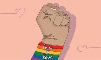 Isolated hand doing a revolution symbol LGBT concept Vector