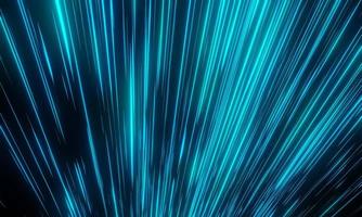 blue light with glowing look like stardust or Meteor and stripes moving fast over dark background for cyber space and hyper space moving concept. 3D Rendering. photo