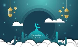 ramadan kareem elegante y lujoso fondo moderno vector