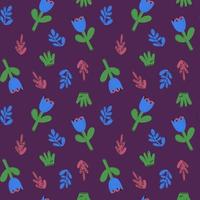 Seamless natural pattern of flowers in a simple shape vector
