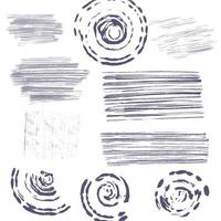 Vector set of abstract textures from paint strokes. Hand drawn abstract grunge backgrounds, stripes and lines