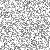 Seamless abstract pattern of geometric circles and ovals. Black and white print vector