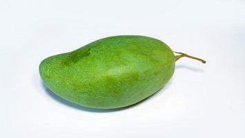 Fresh mango has a pole. The raw mango variety Mangifera indica sweet and crispy. Isolated on white background photo