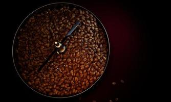 Fresh coffee beans on a roaster oven. To dry or roast coffee beans. Before being ground into powder To make fresh coffee. 3D Rendering photo