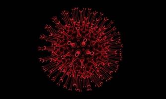 bacterias abstractas o células de virus en forma esférica con antenas largas. virus corona de wohun, concepto de crisis de china. concepto de pandemia o infección por virus - representación 3d. foto