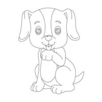 lindo cachorro perro esquema página para colorear para niños animal página para colorear vector