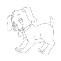 Cute Puppy Dog Outline Coloring Page for Kids Animal Coloring Page vector