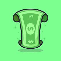 dollar bill icon, flat icon in cartoon style vector