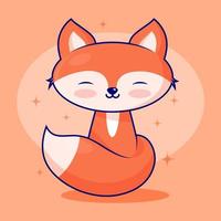 Cute cartoon fox in modern simple flat style vector