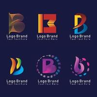 simple B logo with various models and colors vector