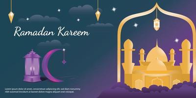 Islamic ramadan banner background vector eps 10