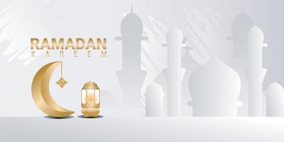 islamic Ramadan kareem for banner background with lantern and crescent lamp. vector eps10